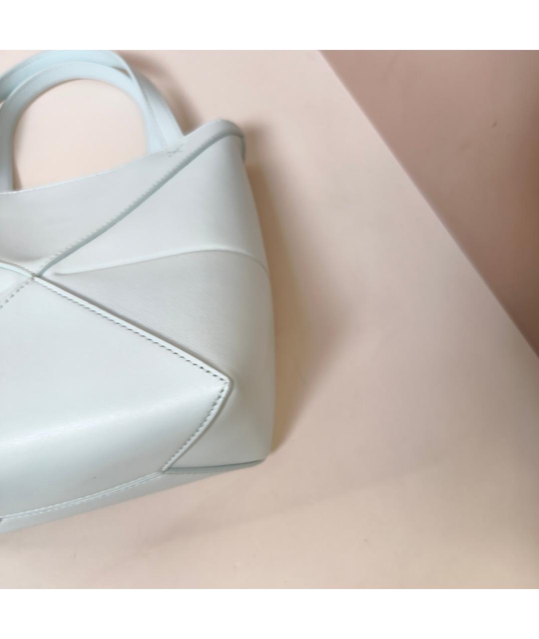 LOEWE Голубая кожаная сумка с короткими ручками, фото 7