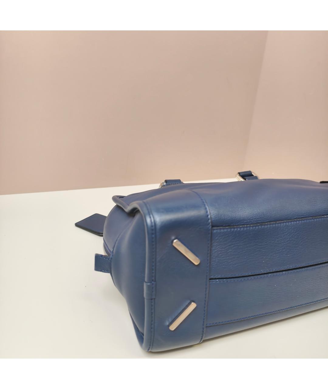 LOEWE Темно-синяя кожаная сумка через плечо, фото 6