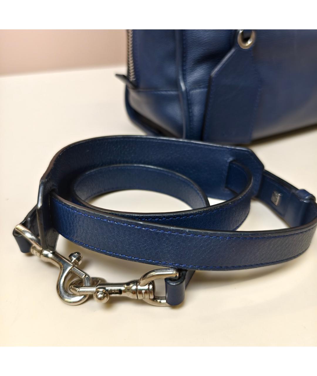 LOEWE Темно-синяя кожаная сумка через плечо, фото 8