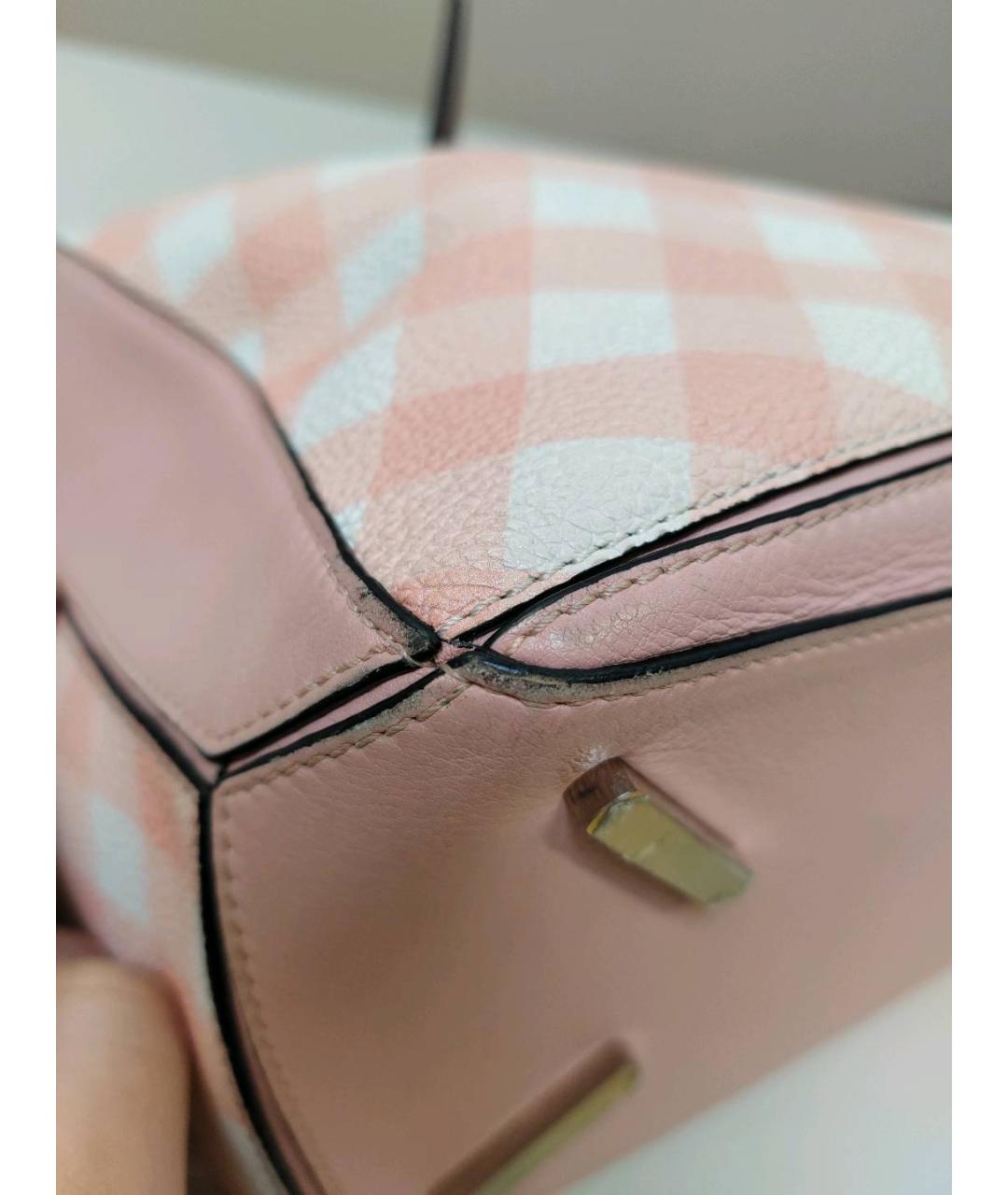 LOEWE Розовая кожаная сумка с короткими ручками, фото 7