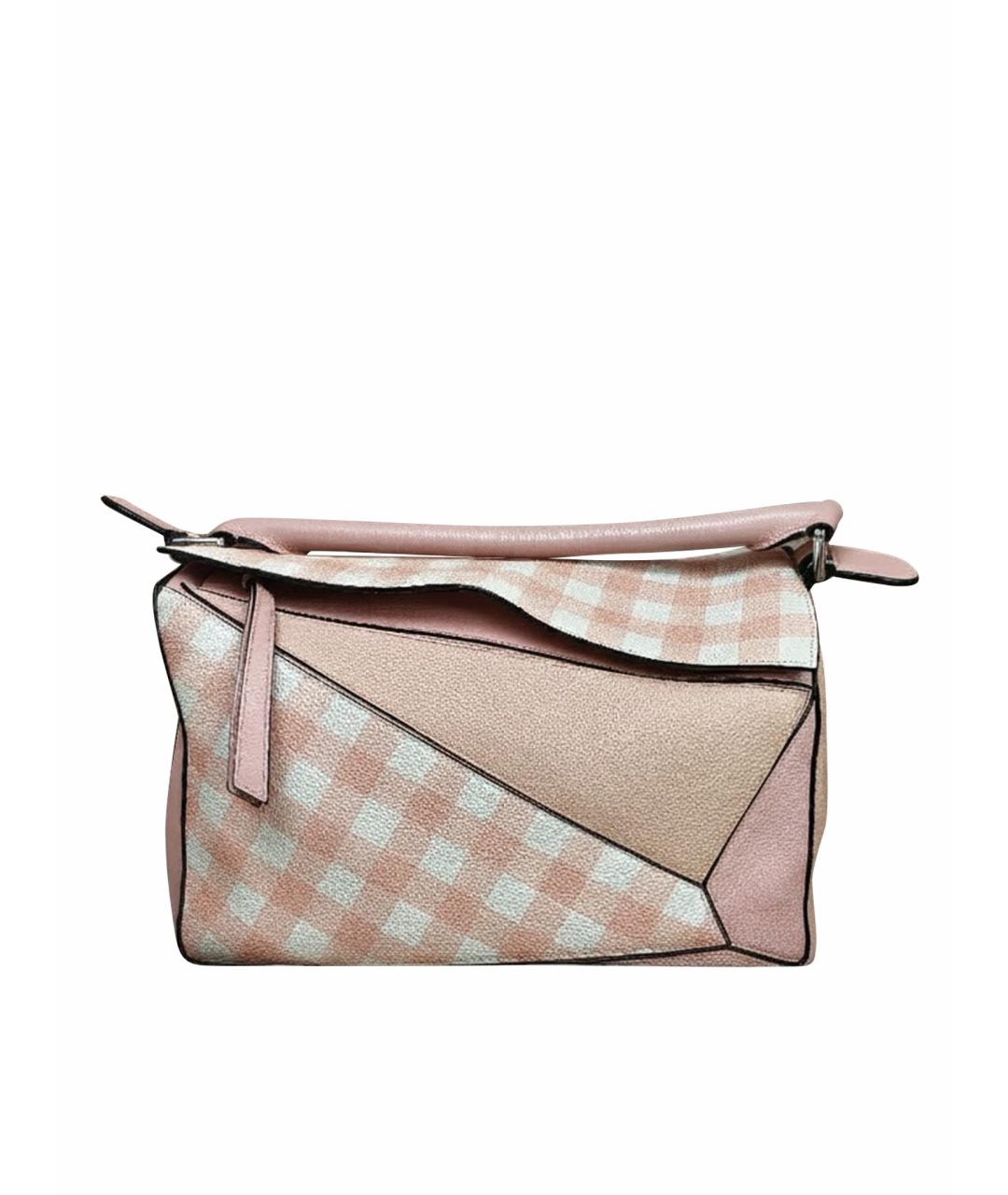 LOEWE Розовая кожаная сумка с короткими ручками, фото 1