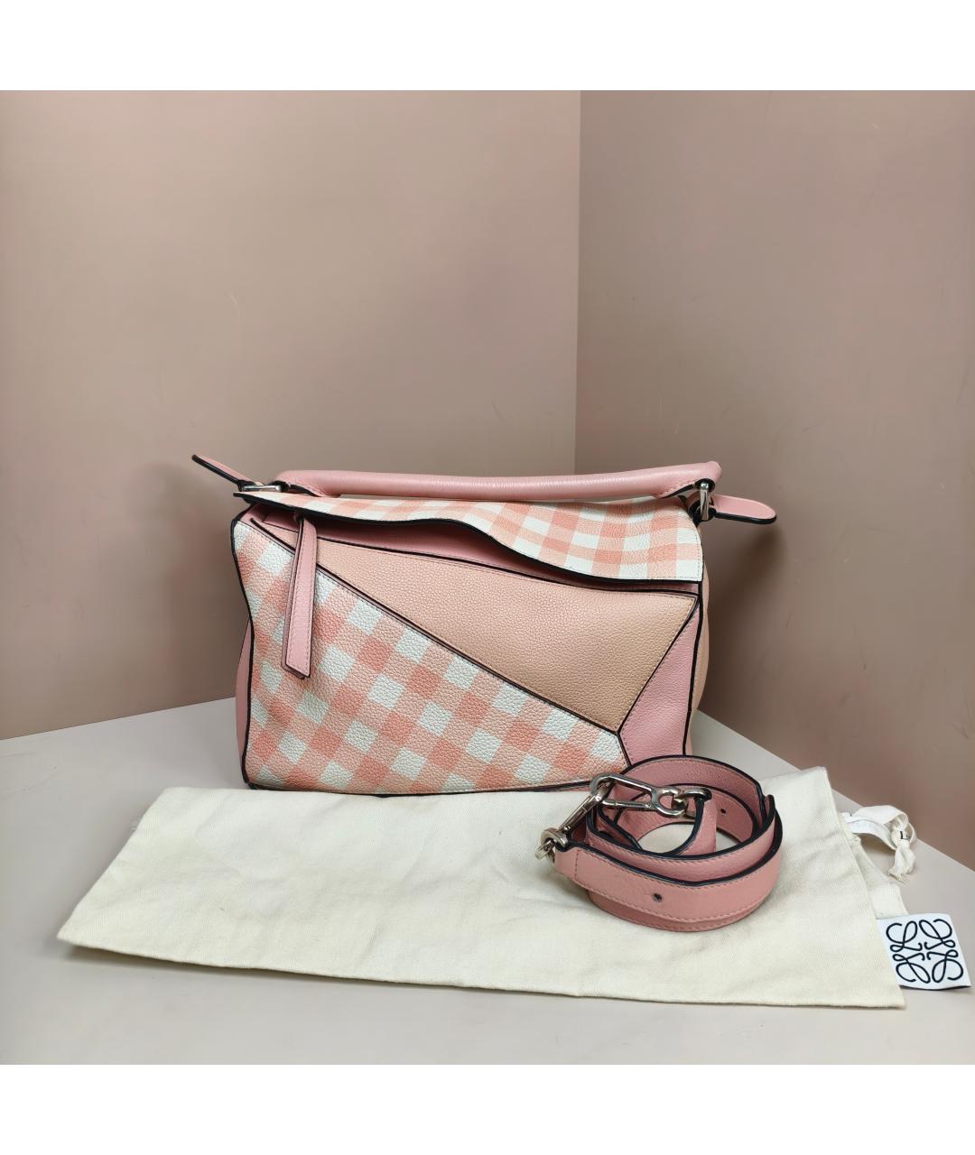 LOEWE Розовая кожаная сумка с короткими ручками, фото 10