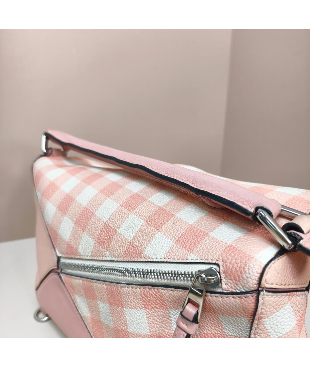 LOEWE Розовая кожаная сумка с короткими ручками, фото 4