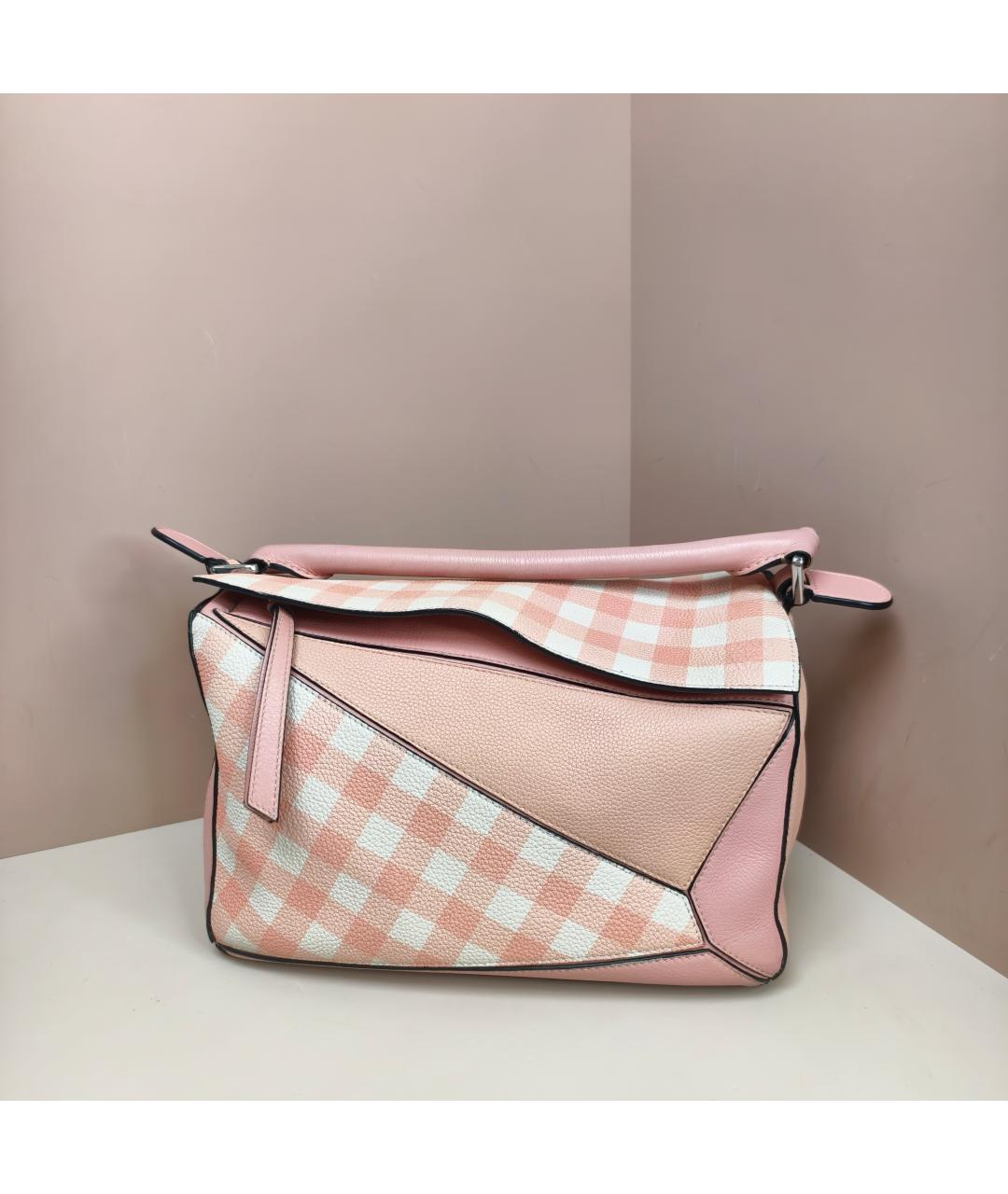 LOEWE Розовая кожаная сумка с короткими ручками, фото 8