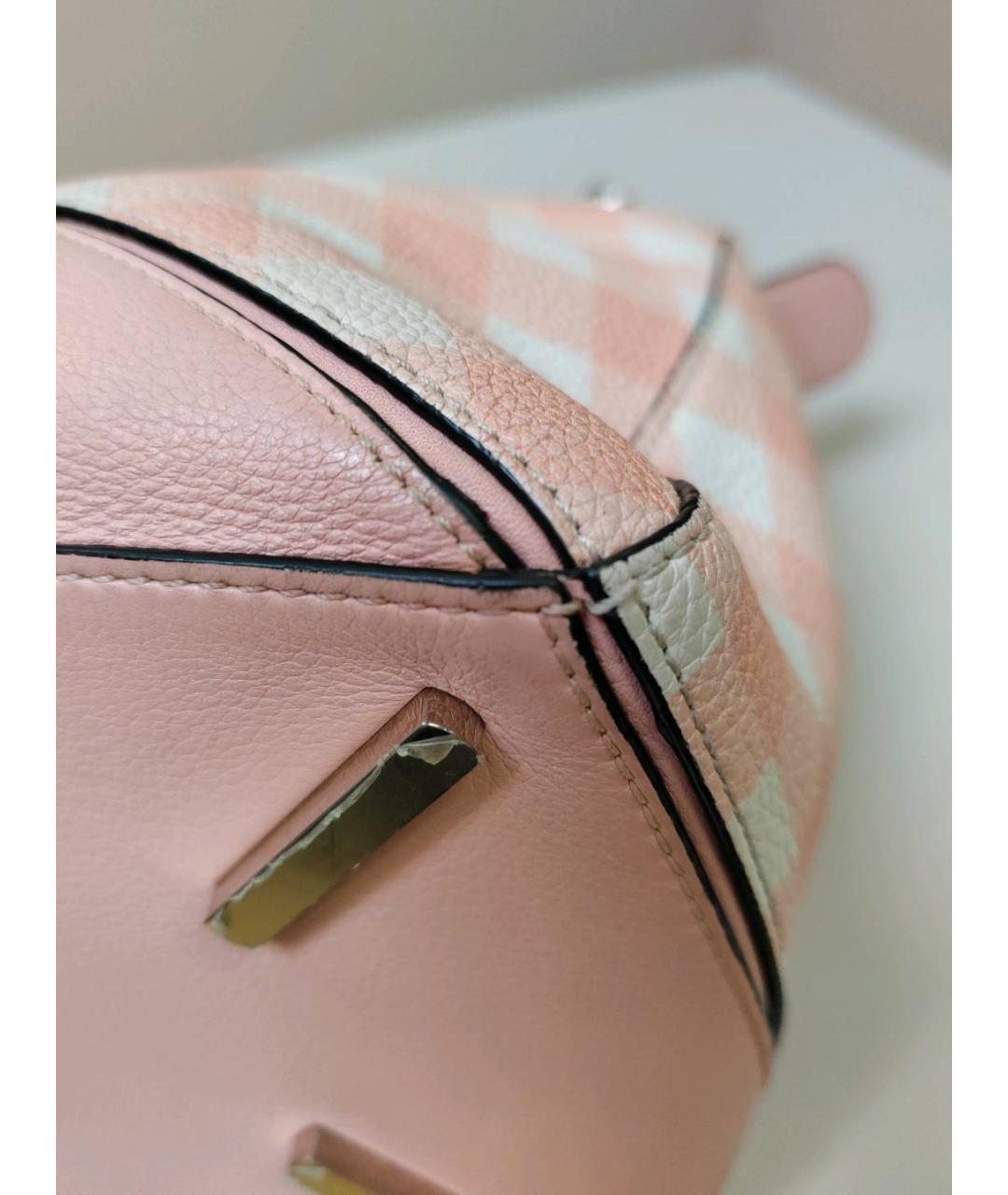 LOEWE Розовая кожаная сумка с короткими ручками, фото 6