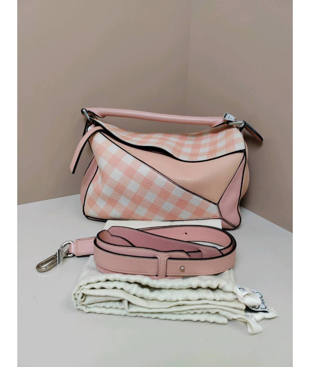 LOEWE Розовая кожаная сумка с короткими ручками, фото 3