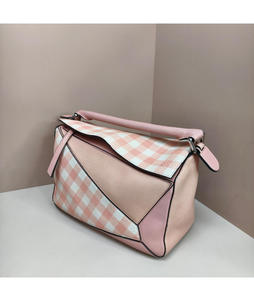 LOEWE Розовая кожаная сумка с короткими ручками, фото 9