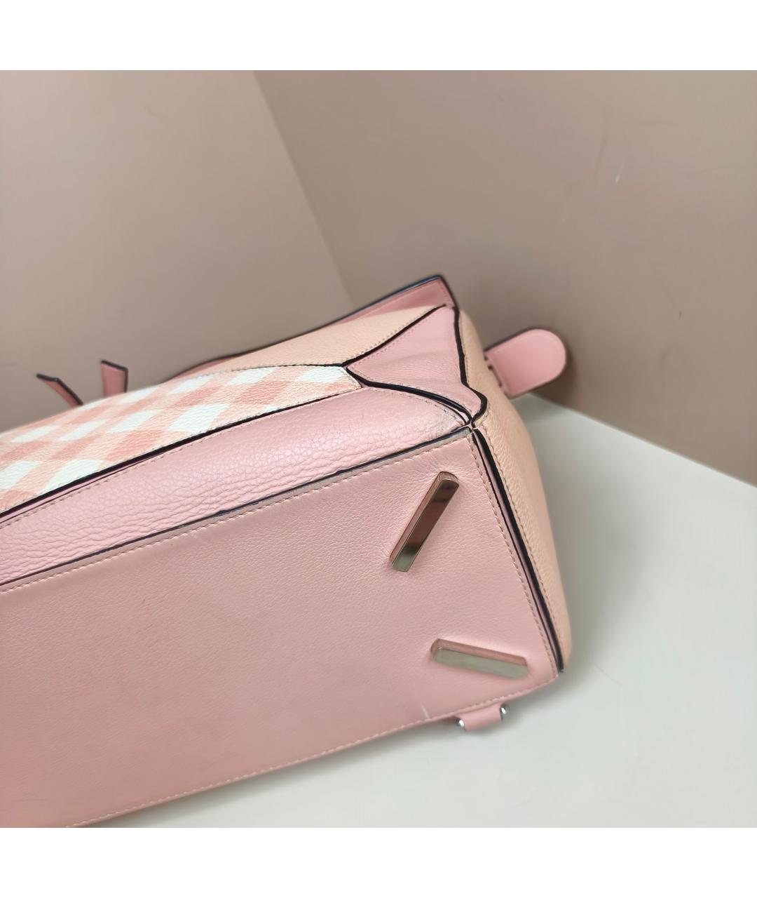 LOEWE Розовая кожаная сумка с короткими ручками, фото 2