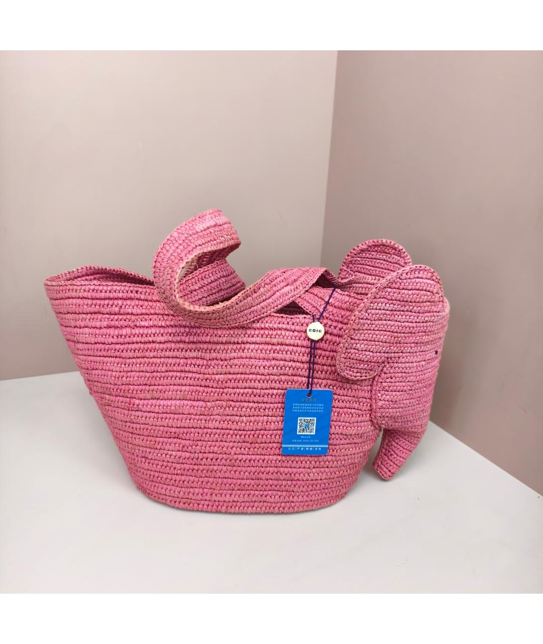 LOEWE Розовая пелетеная сумка тоут, фото 2