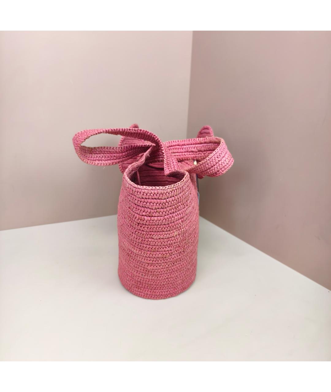 LOEWE Розовая пелетеная сумка тоут, фото 6