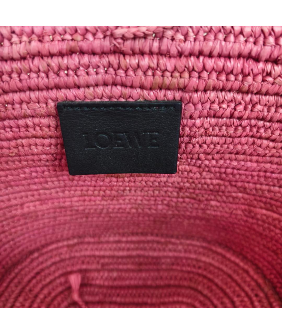 LOEWE Розовая пелетеная сумка тоут, фото 5
