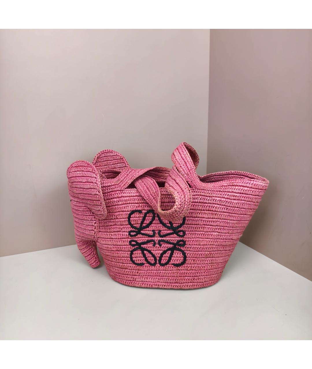 LOEWE Розовая пелетеная сумка тоут, фото 10