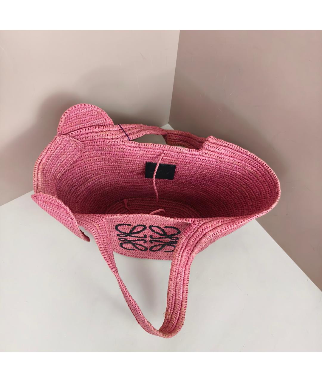LOEWE Розовая пелетеная сумка тоут, фото 9