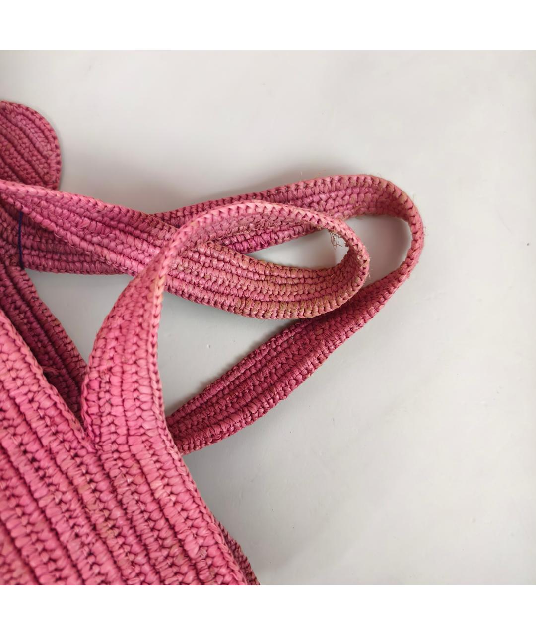 LOEWE Розовая пелетеная сумка тоут, фото 4