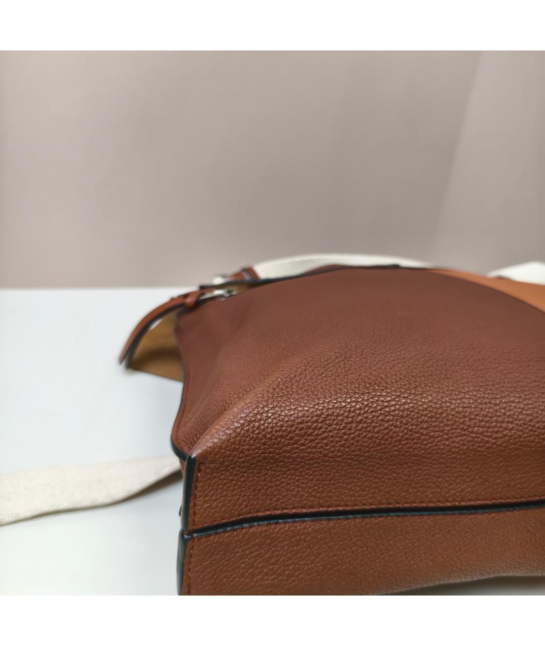 LOEWE Коричневая кожаная сумка через плечо, фото 9