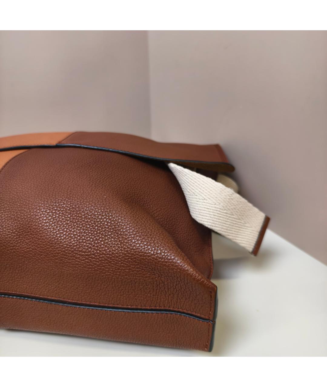 LOEWE Коричневая кожаная сумка через плечо, фото 2