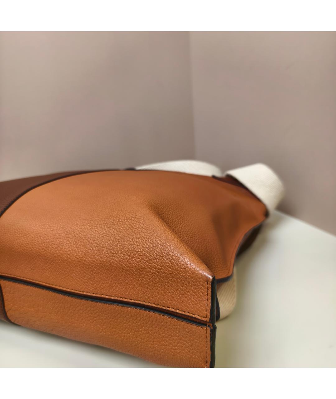 LOEWE Коричневая кожаная сумка через плечо, фото 3