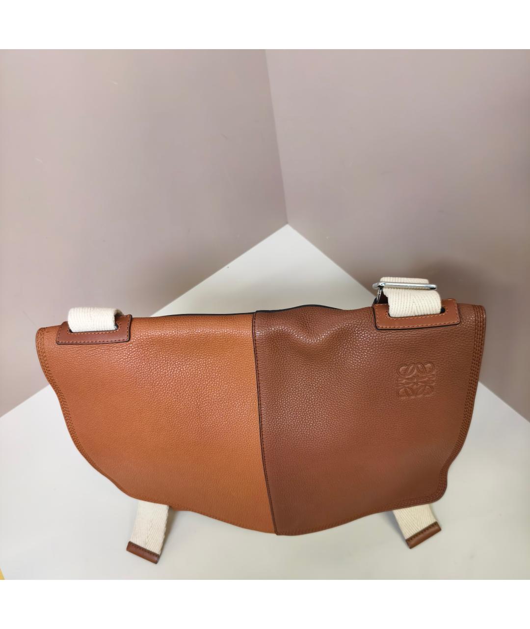 LOEWE Коричневая кожаная сумка через плечо, фото 7