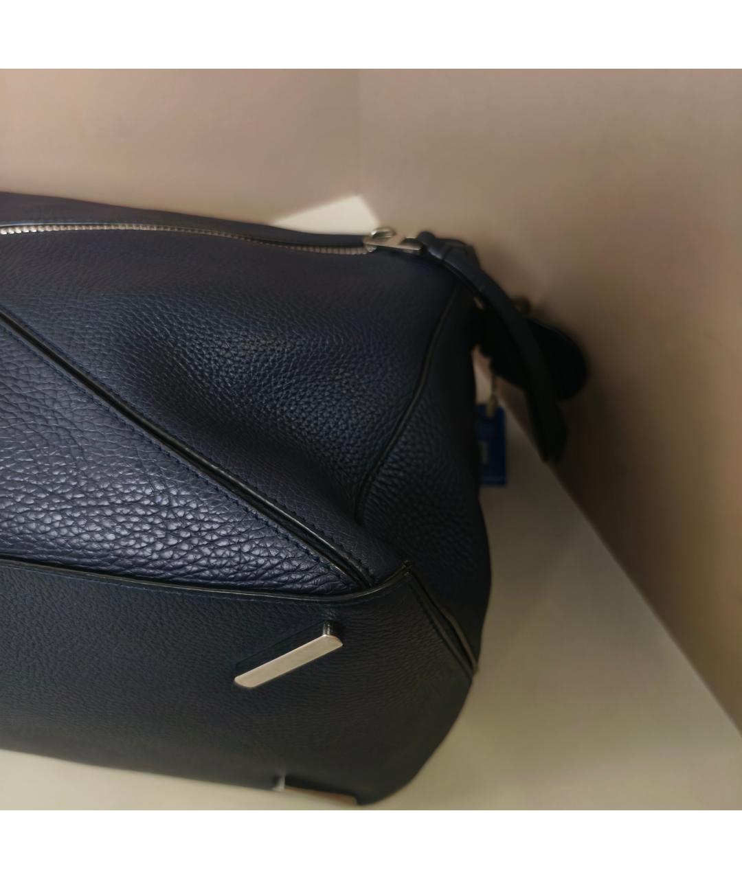 LOEWE Темно-синяя кожаная сумка через плечо, фото 3