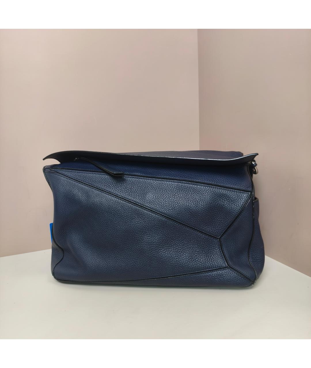 LOEWE Темно-синяя кожаная сумка через плечо, фото 10