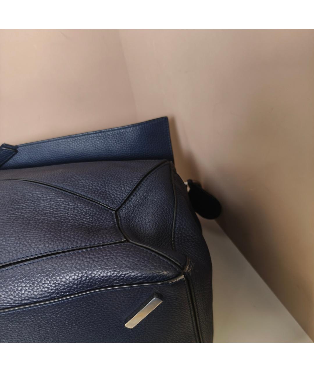 LOEWE Темно-синяя кожаная сумка через плечо, фото 2