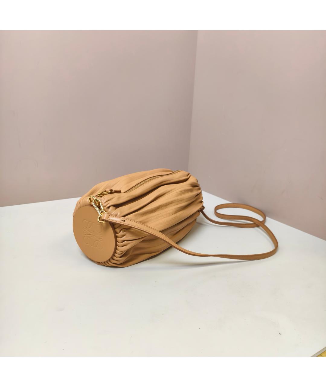 LOEWE Бежевая кожаная сумка через плечо, фото 2
