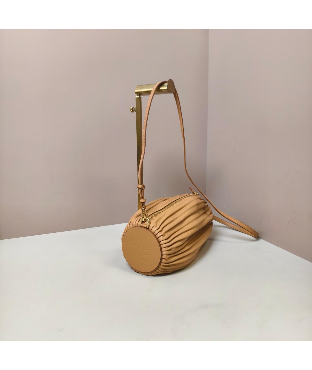 LOEWE Бежевая кожаная сумка через плечо, фото 4