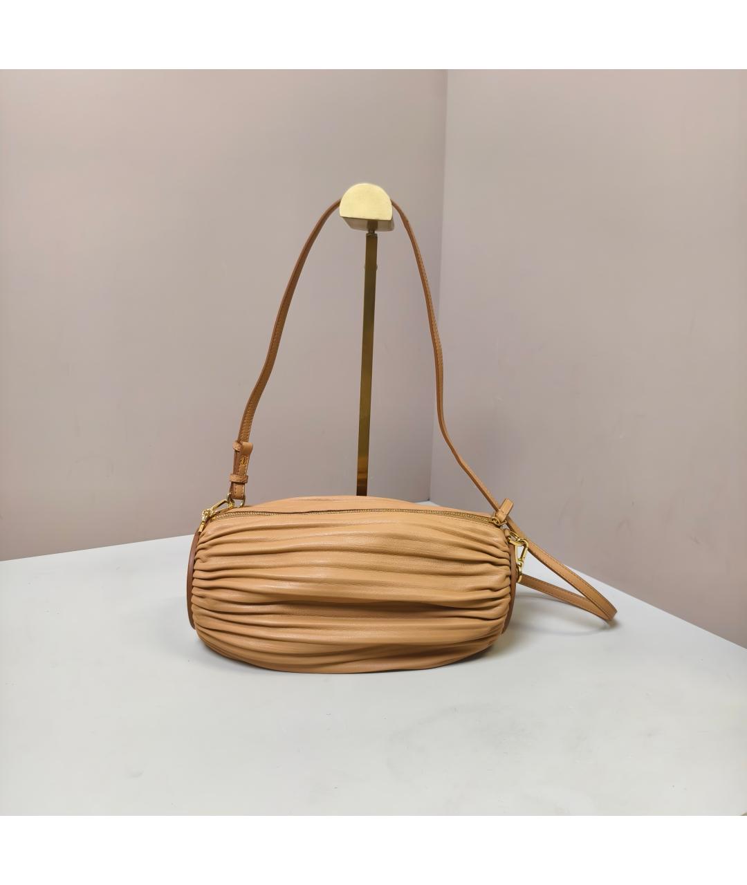 LOEWE Бежевая кожаная сумка через плечо, фото 6