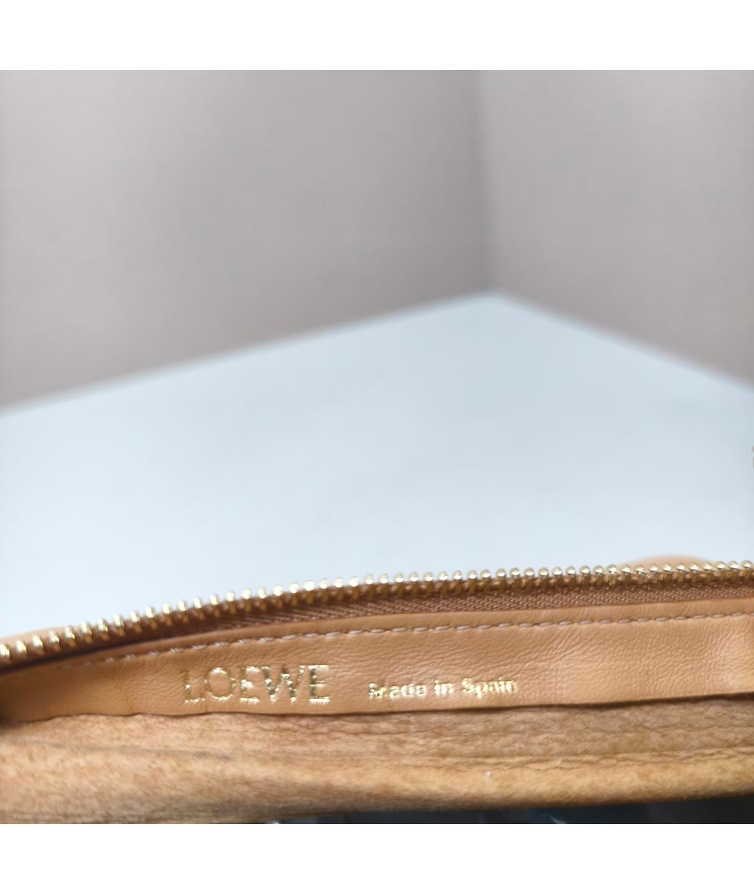 LOEWE Бежевая кожаная сумка через плечо, фото 5