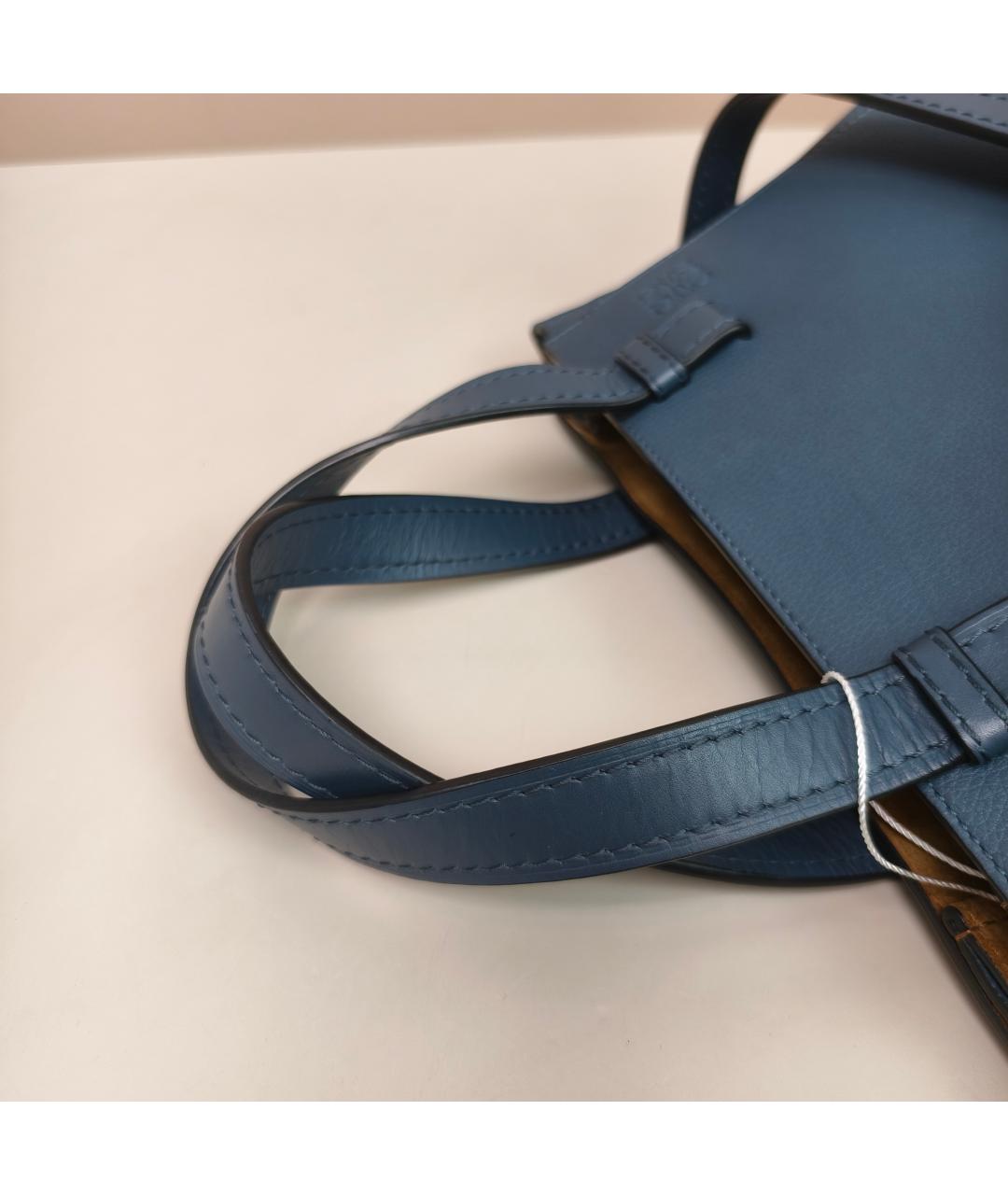 LOEWE Бирюзовая кожаная сумка с короткими ручками, фото 4
