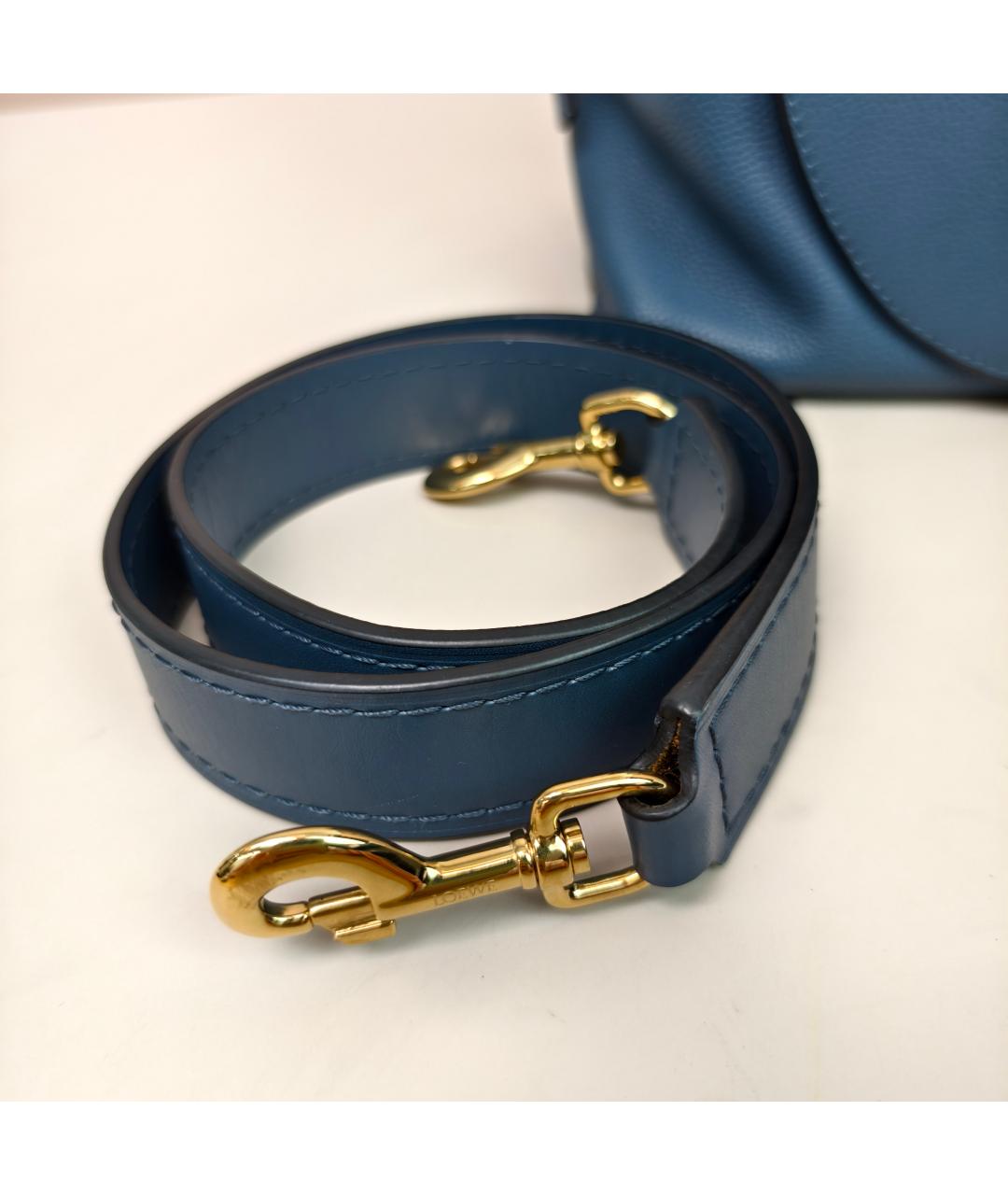 LOEWE Бирюзовая кожаная сумка с короткими ручками, фото 9