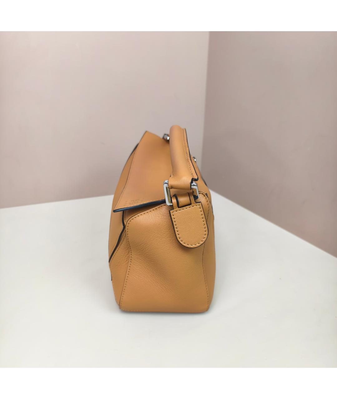 LOEWE Коричневая кожаная сумка с короткими ручками, фото 3