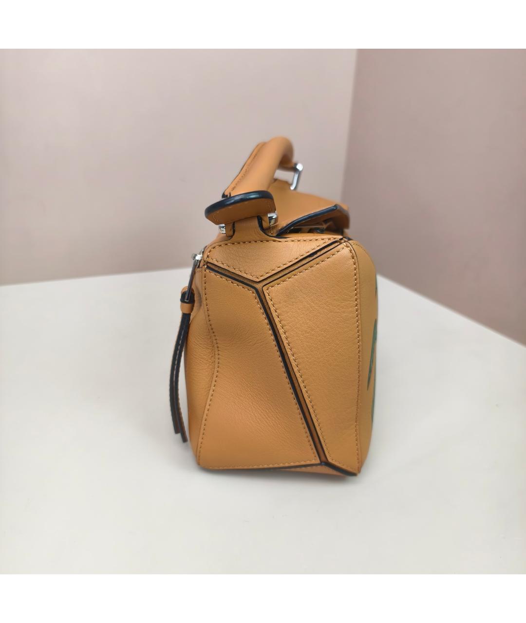 LOEWE Коричневая кожаная сумка с короткими ручками, фото 4