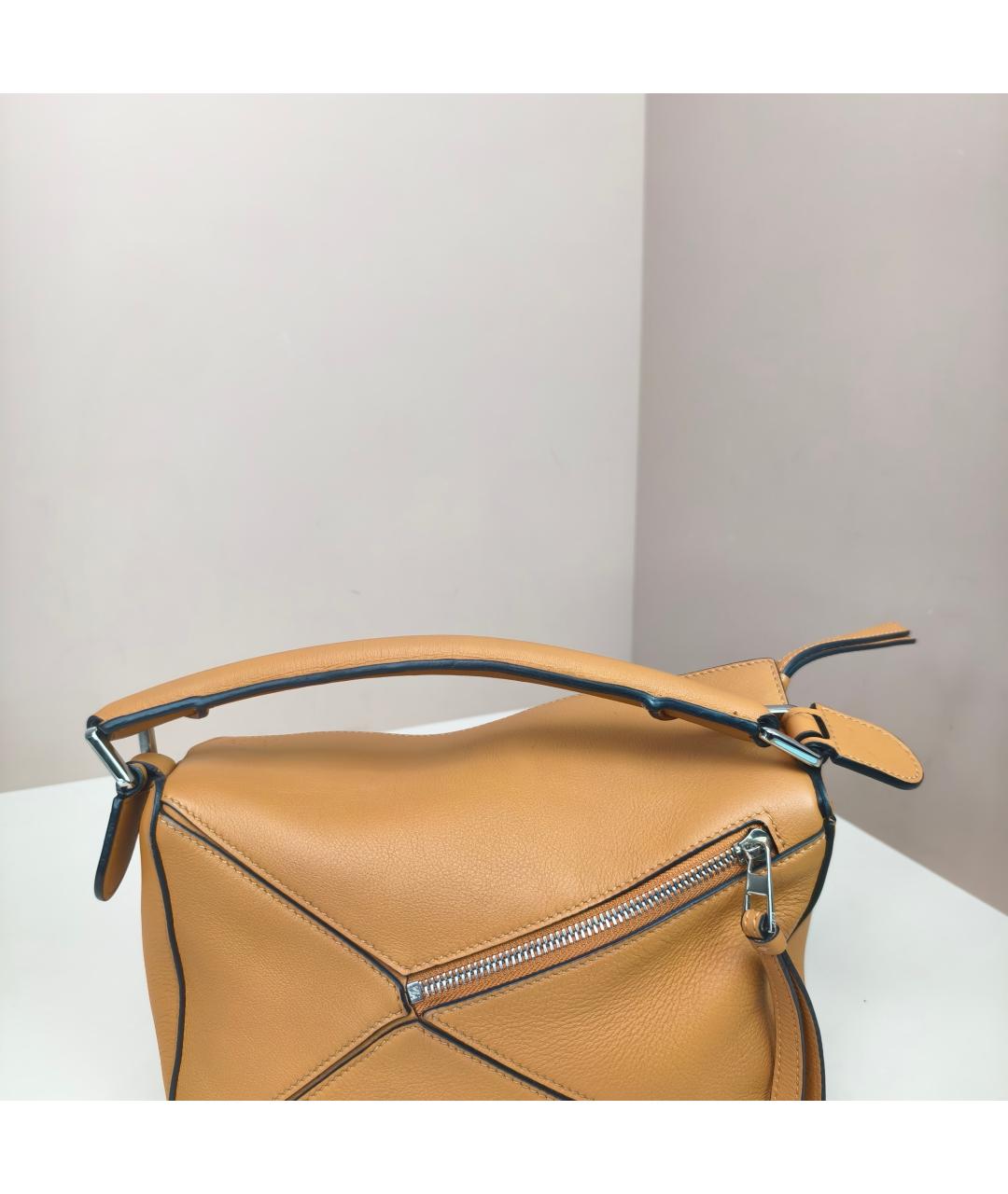 LOEWE Коричневая кожаная сумка с короткими ручками, фото 2