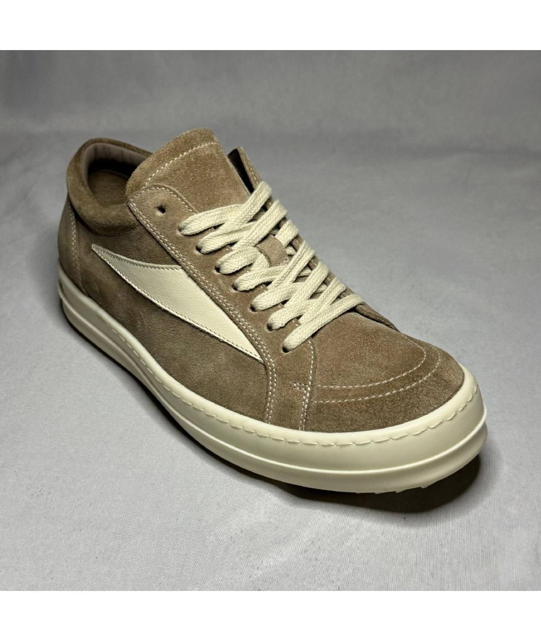 RICK OWENS Бежевые замшевые кеды, фото 2