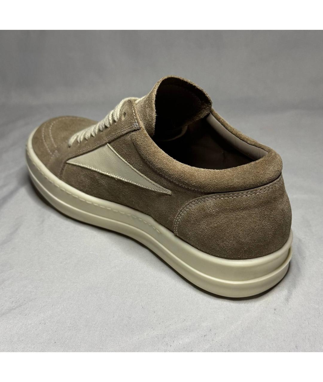 RICK OWENS Бежевые замшевые кеды, фото 4