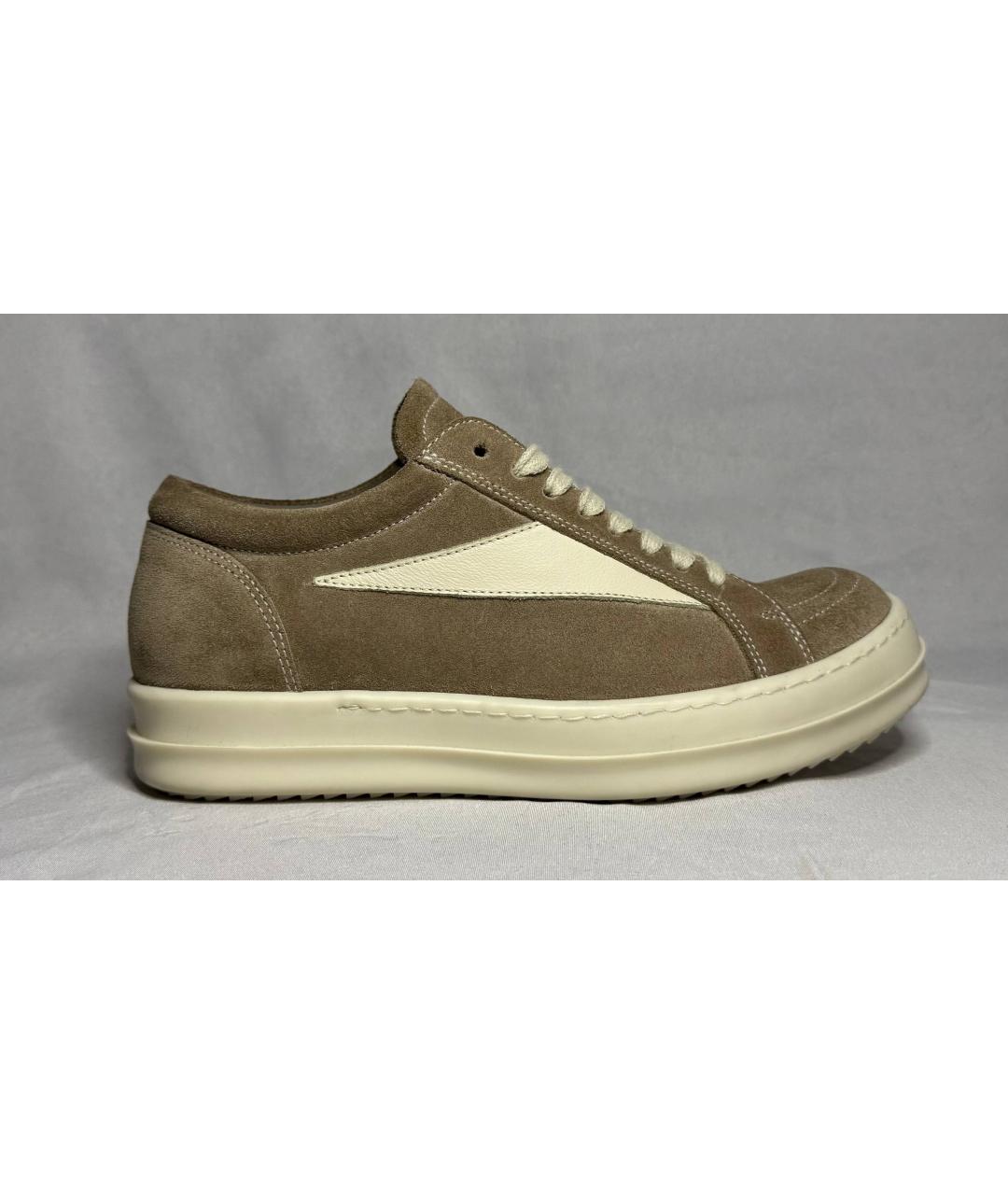 RICK OWENS Бежевые замшевые кеды, фото 5