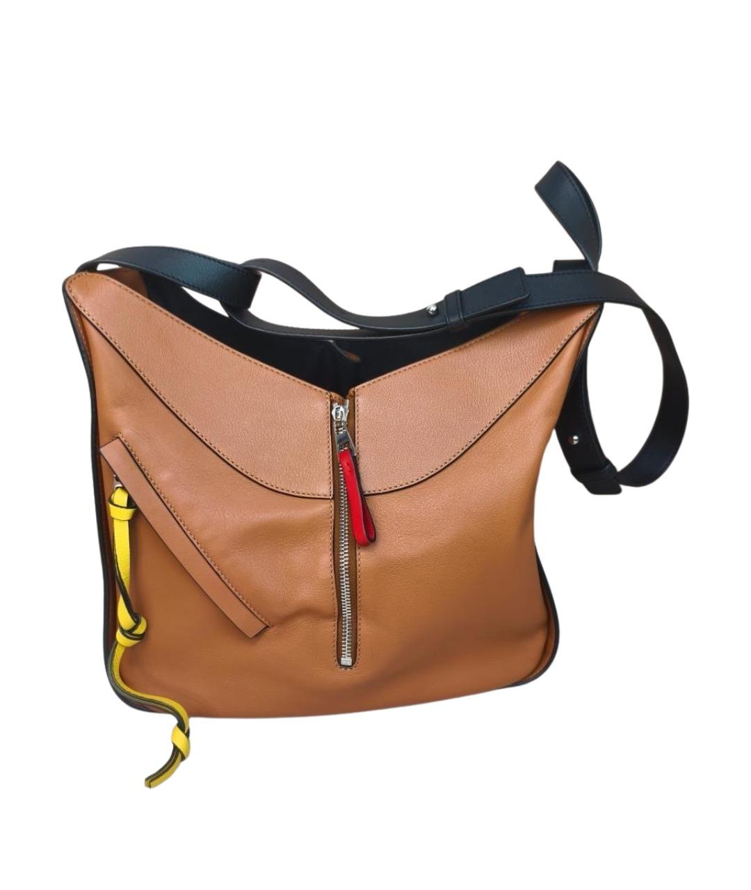 LOEWE Коричневая кожаная сумка через плечо, фото 1