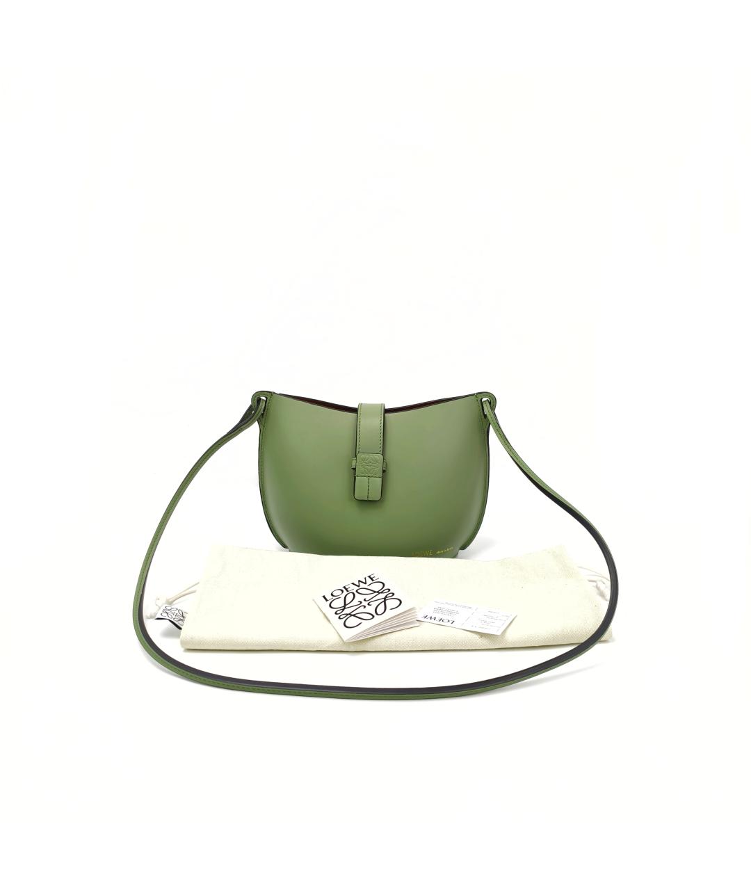 LOEWE Зеленая кожаная сумка через плечо, фото 10