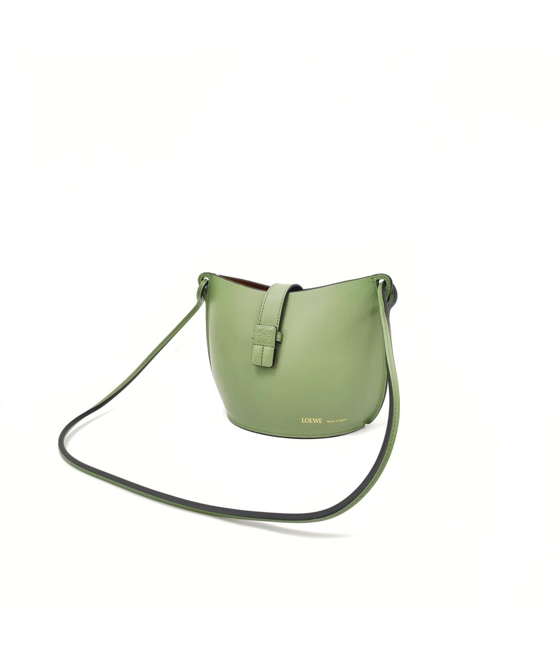 LOEWE Зеленая кожаная сумка через плечо, фото 6