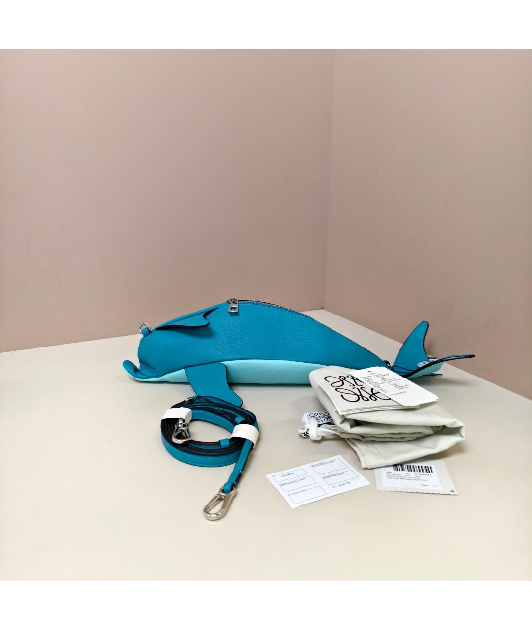 LOEWE Синяя кожаная сумка через плечо, фото 7