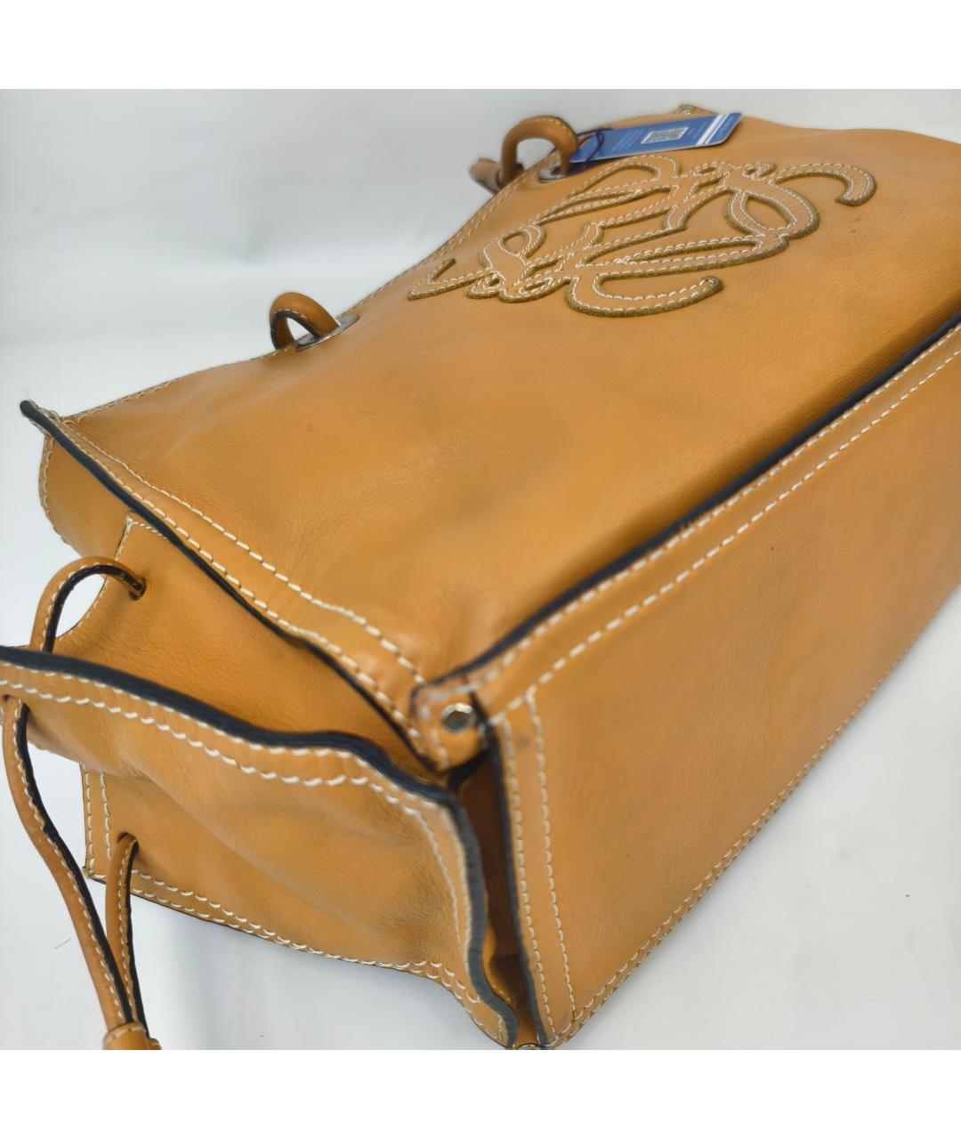 LOEWE Горчичная кожаная сумка через плечо, фото 5