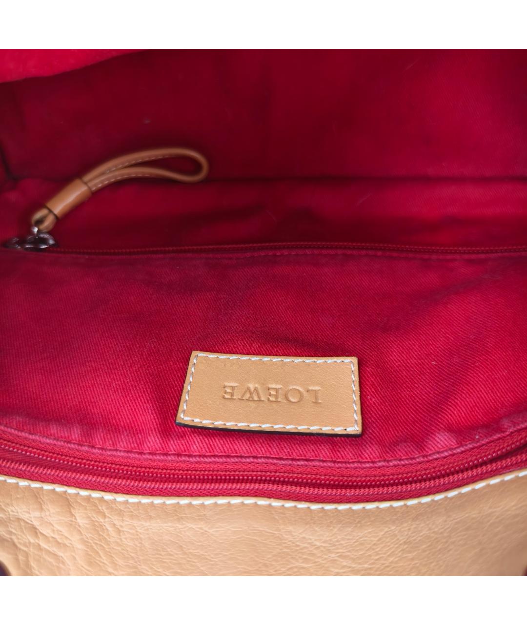 LOEWE Горчичная кожаная сумка через плечо, фото 6