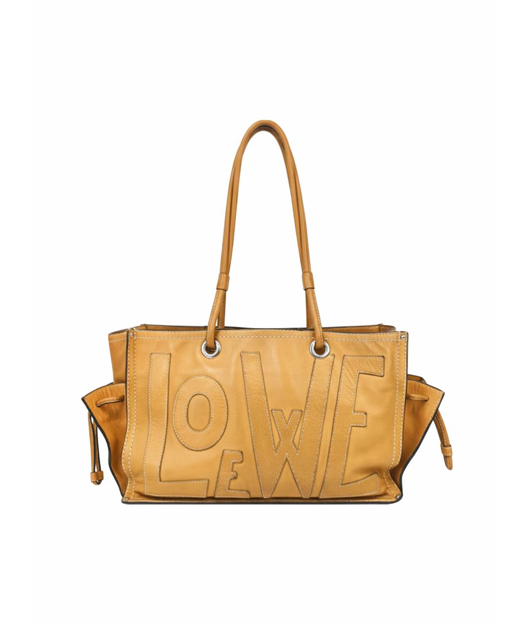 LOEWE Горчичная кожаная сумка через плечо, фото 1