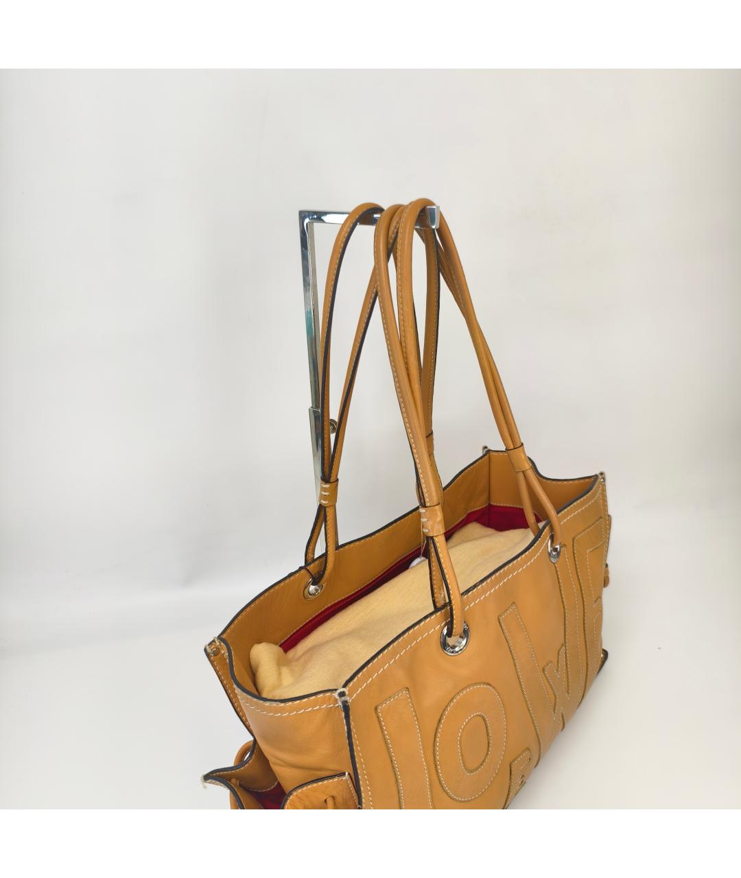 LOEWE Горчичная кожаная сумка через плечо, фото 4