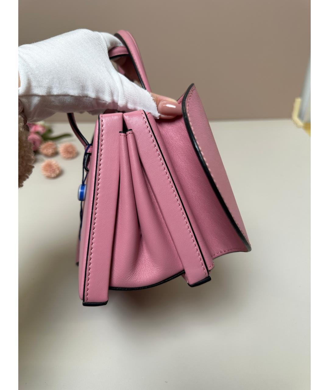LOEWE Розовая кожаная сумка с короткими ручками, фото 2