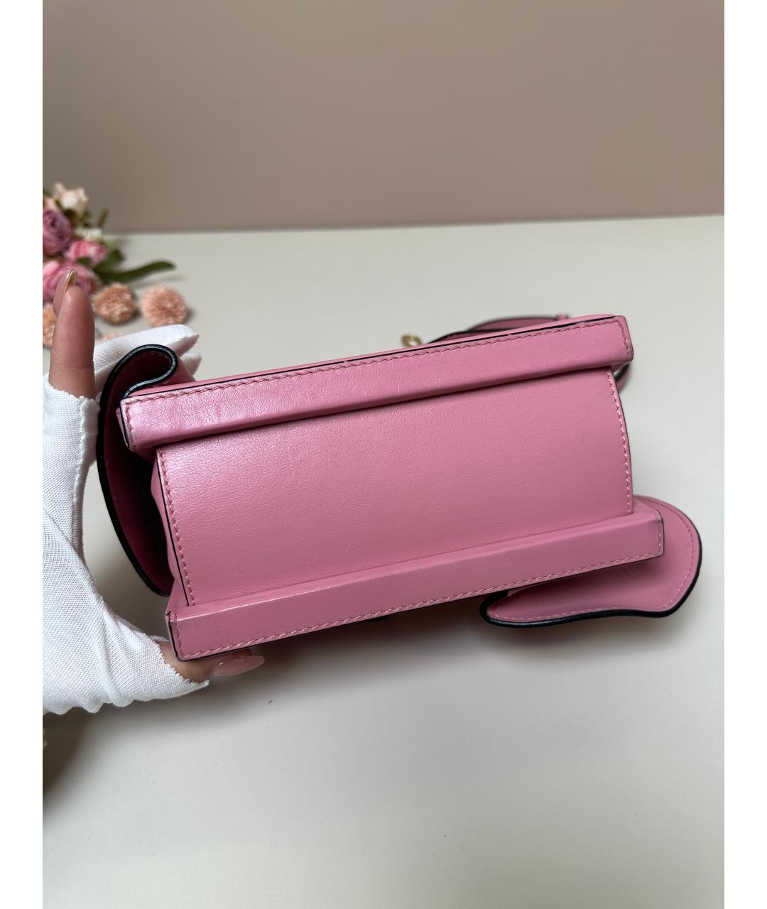 LOEWE Розовая кожаная сумка с короткими ручками, фото 3