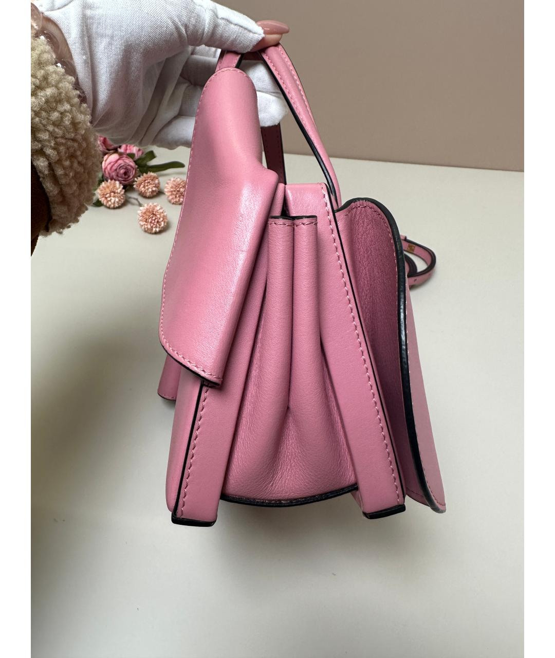 LOEWE Розовая кожаная сумка с короткими ручками, фото 7