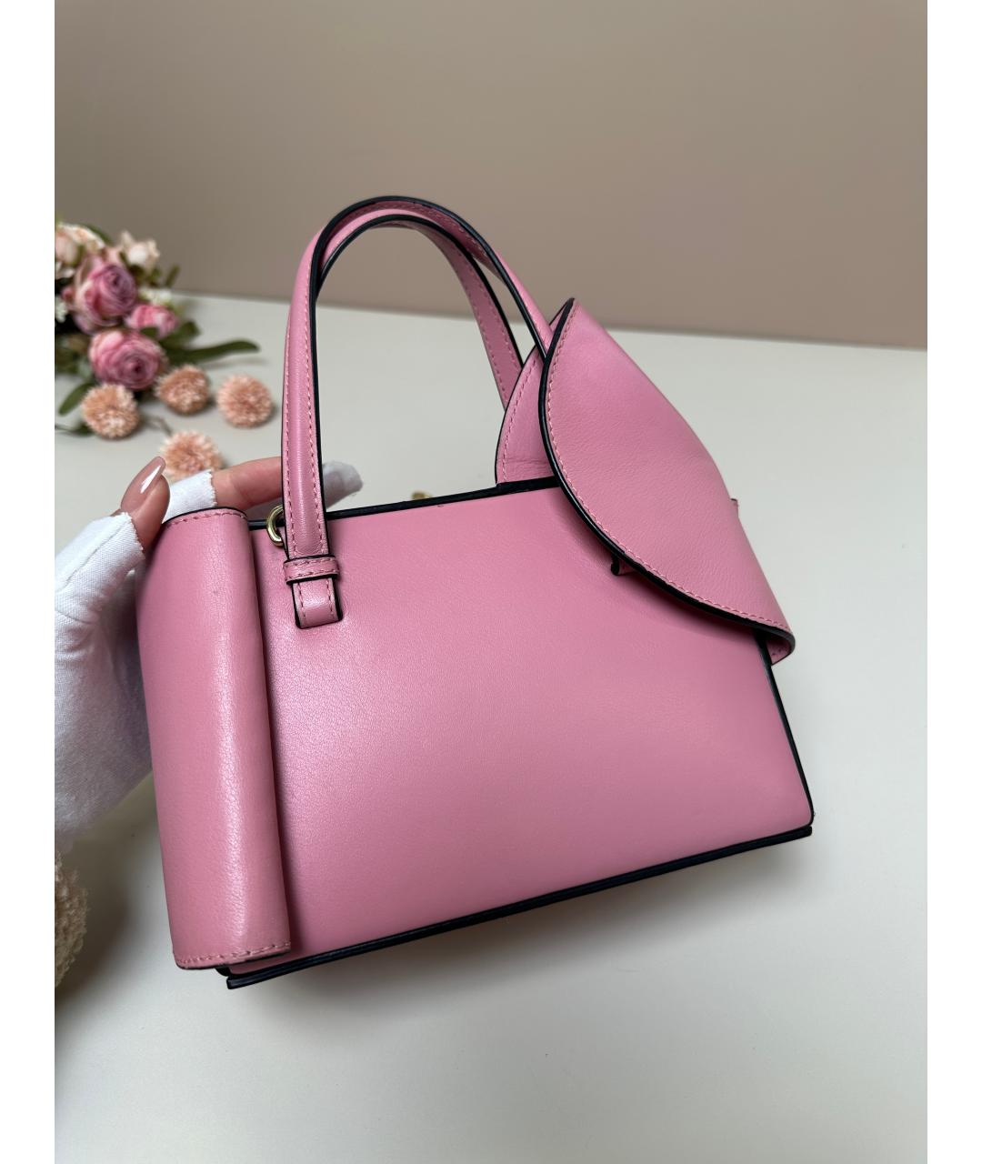 LOEWE Розовая кожаная сумка с короткими ручками, фото 9