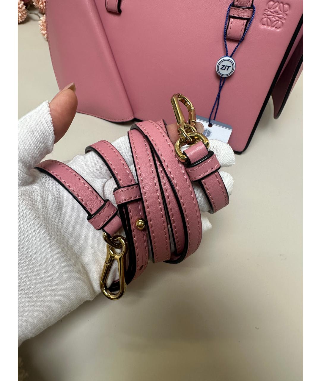 LOEWE Розовая кожаная сумка с короткими ручками, фото 8